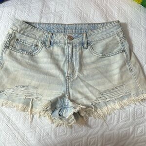 Light Wash Distressed Jean Shorts